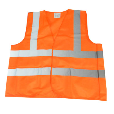 CHALECO REFLECTIVO NARANJA CON CINTAS DE ALTA VISIBILIDAD