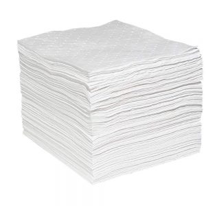 PAÑOS ABSORBENTES PARA HIDROCARBUROS ANTI DERRAMES PAQUETES POR 100 UNIDADES