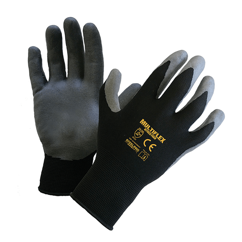 guante de nitrilo foam y nylon multiflex steelpro para uso mecánico