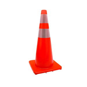 CONO DE SEGURIDAD VIAL NARANJA CON CINTAS REFLECTIVAS VARIOS TAMAÑOS